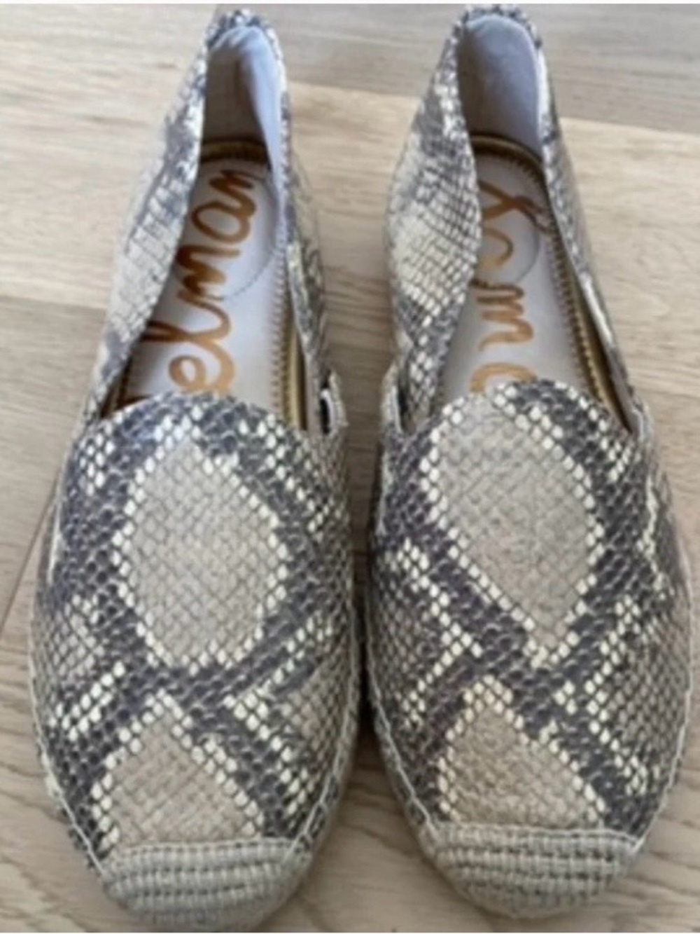 Sam Edelman Neutral Snake-Print Espadrille Slip-Ons